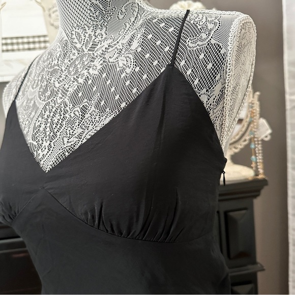 Madewell Crisscross Back Black V-neck Slip Midi Dress Size 0 (NWT) - Picture 3 of 14